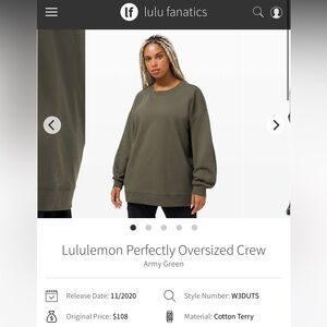 Lululemon Perfectly oversized Crew